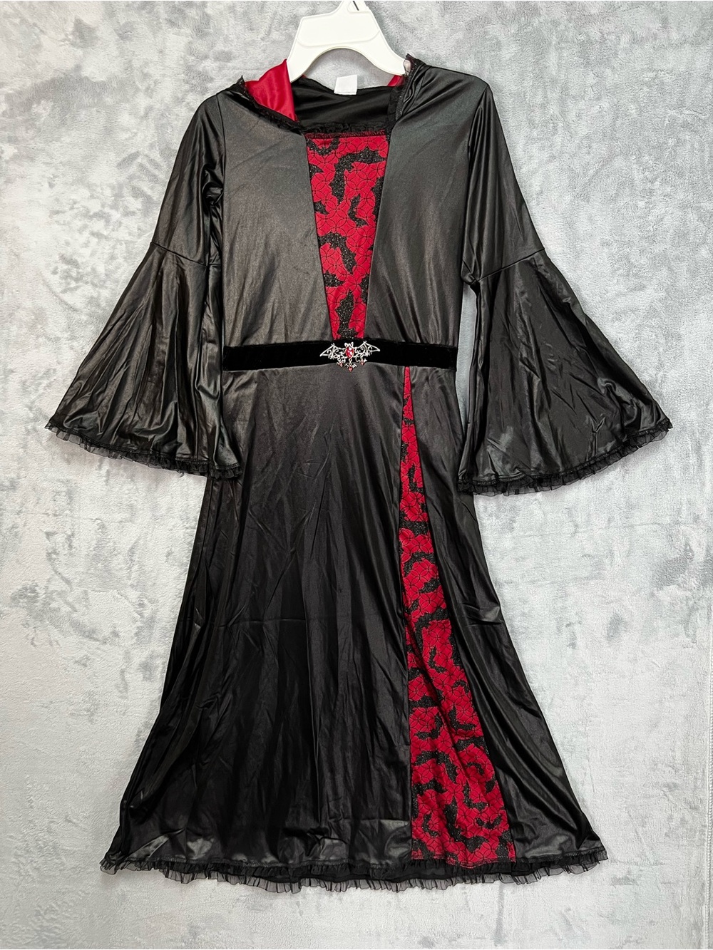 Spirit Halloween Kids Bat Vampiress Costume Dress Girls Medium M Black Red